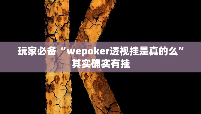 玩家必备“wepoker透视挂是真的么”其实确实有挂 玩家必备“wepoker透视挂是真的么”其实确实有挂