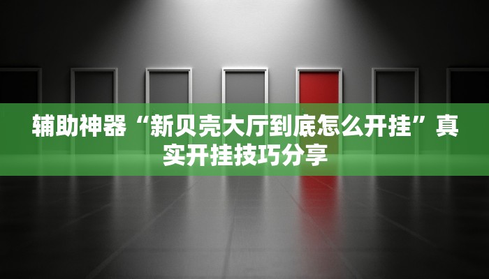 辅助神器“新贝壳大厅到底怎么开挂”真实开挂技巧分享