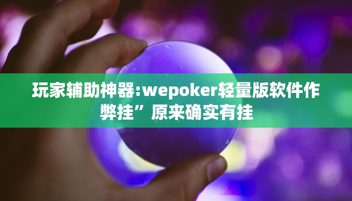 玩家辅助神器:wepoker轻量版软件作弊挂”原来确实有挂