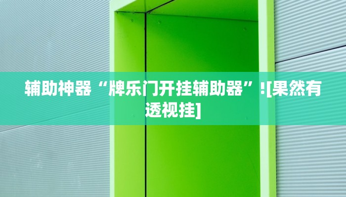 辅助神器“牌乐门开挂辅助器”![果然有透视挂]