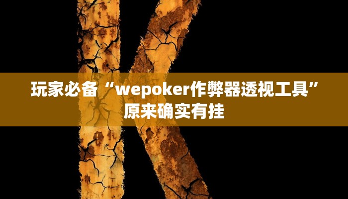 玩家必备“wepoker作弊器透视工具”原来确实有挂 玩家必备“wepoker作弊器透视工具”原来确实有挂