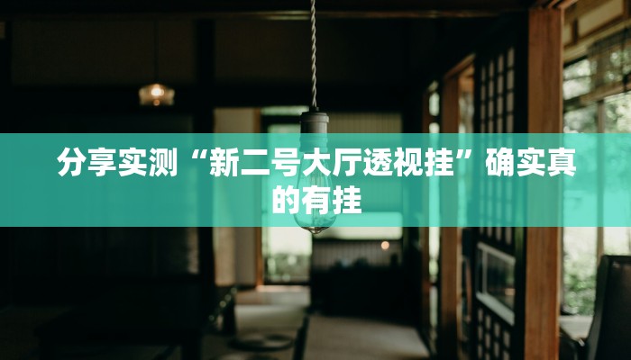 分享实测“新二号大厅透视挂”确实真的有挂 分享实测“新二号大厅透视挂”确实真的有挂