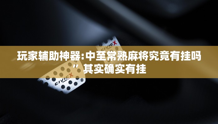 玩家辅助神器:中至常熟麻将究竟有挂吗”其实确实有挂