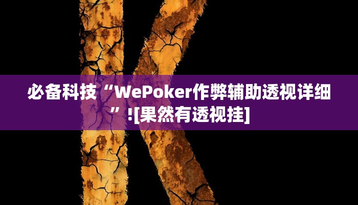 必备科技“WePoker作弊辅助透视详细”![果然有透视挂]