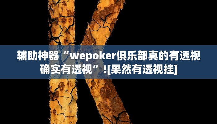 辅助神器“wepoker俱乐部真的有透视确实有透视”![果然有透视挂]