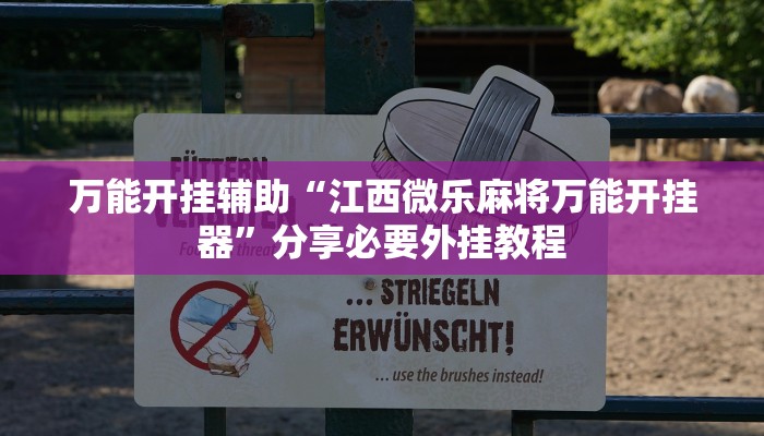 万能开挂辅助“江西微乐麻将万能开挂器”分享必要外挂教程