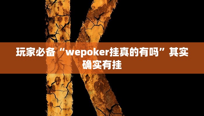 玩家必备“wepoker挂真的有吗”其实确实有挂 玩家必备“wepoker挂真的有吗”其实确实有挂