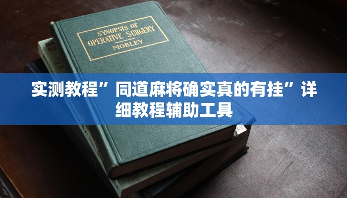 实测教程”同道麻将确实真的有挂”详细教程辅助工具