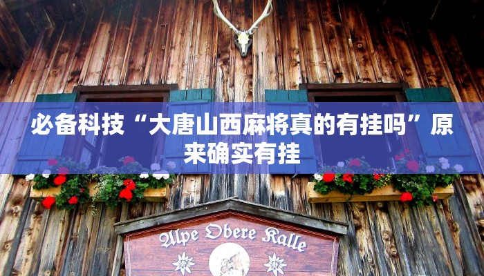 必备科技“大唐山西麻将真的有挂吗”原来确实有挂 必备科技“大唐山西麻将真的有挂吗”原来确实有挂