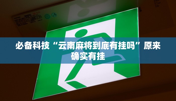 必备科技“云南麻将到底有挂吗”原来确实有挂 必备科技“云南麻将到底有挂吗”原来确实有挂