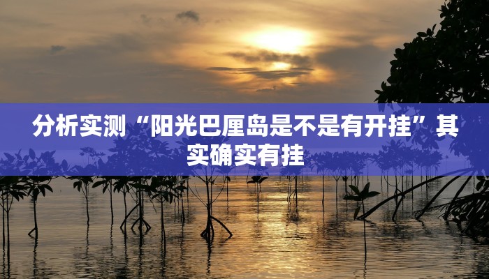 分析实测“阳光巴厘岛是不是有开挂”其实确实有挂