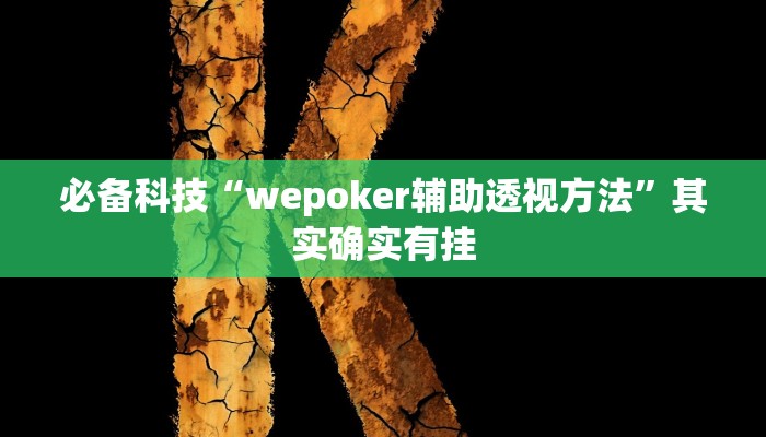 必备科技“wepoker辅助透视方法”其实确实有挂