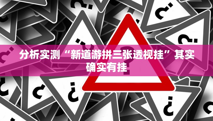 分析实测“新道游拼三张透视挂”其实确实有挂