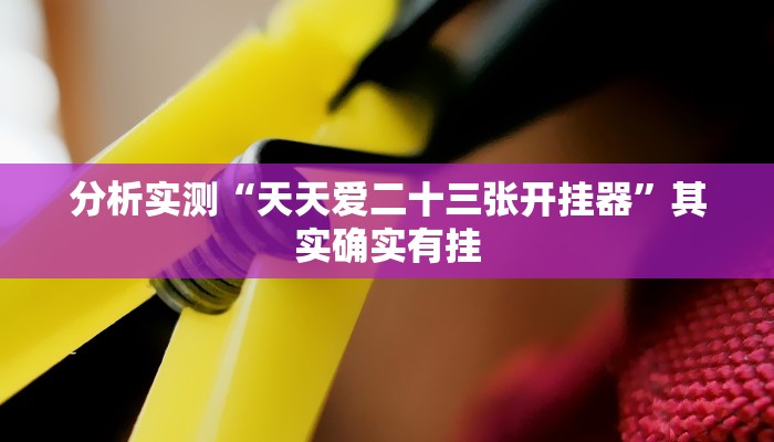 分析实测“天天爱二十三张开挂器”其实确实有挂