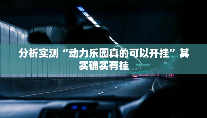 分析实测“动力乐园真的可以开挂”其实确实有挂 分析实测“动力乐园真的可以开挂”其实确实有挂
