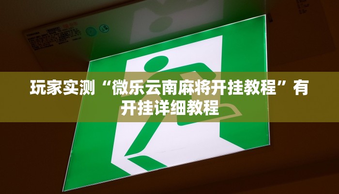 玩家实测“微乐云南麻将开挂教程”有开挂详细教程