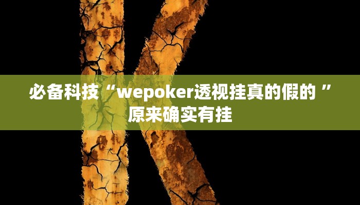 必备科技“wepoker透视挂真的假的 ”原来确实有挂 必备科技“wepoker透视挂真的假的 ”原来确实有挂